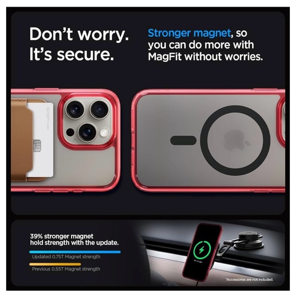 Spigen Ultra Hybrid MagFit Designed - iPhone 15 Pro Case - Deep Red - Picture 4 of 10